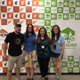 Group shot of the attending OpenSUSE and GNOME boards. From left to right: Simon Lees, Ekaterina Gerasimova, Nuritzi Sanchez, and Ana María Martínez Gómez.